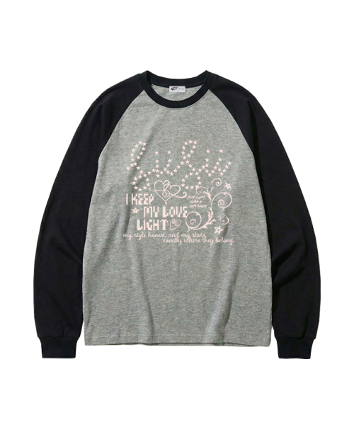 PAGESIISII(ページシシ)の「マイラブライトプリントセミオーバーフィットロングスリーブグレー(Tシャツ/カットソー・レディース・その他・MEDIUM)」の1枚目の写真