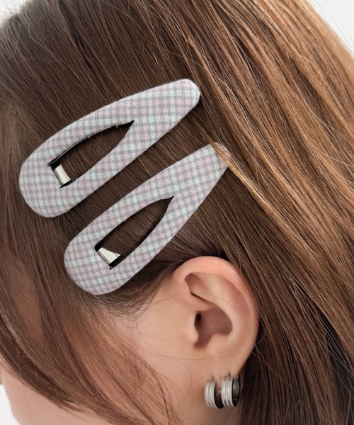 WEGO(ウィゴー)の「WEGO/2Pチェックパッチンピン(ヘアピン・レディース・その他1/その他4・FREE)」の2枚目の写真