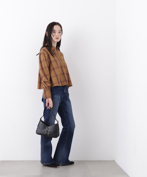 N.(N. Natural Beauty Basic)(エヌエヌナチュラルビューティーベーシック)の「チェックショートシャツ(シャツ/ブラウス・レディース・ベージュ系その他/ホワイト系その他/ネイビー系・フリ-)」の14枚目の写真