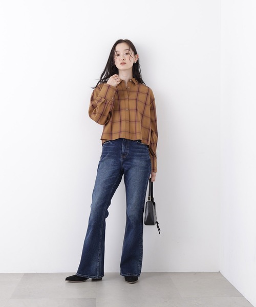 N.(N. Natural Beauty Basic)(エヌエヌナチュラルビューティーベーシック)の「チェックショートシャツ(シャツ/ブラウス・レディース・ベージュ系その他/ホワイト系その他/ネイビー系・フリ-)」の16枚目の写真