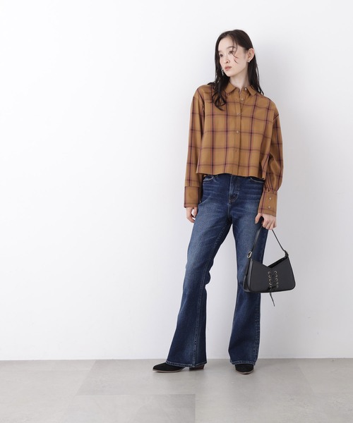 N.(N. Natural Beauty Basic)(エヌエヌナチュラルビューティーベーシック)の「チェックショートシャツ(シャツ/ブラウス・レディース・ベージュ系その他/ホワイト系その他/ネイビー系・フリ-)」の18枚目の写真