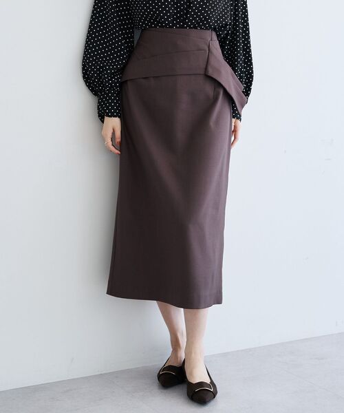 YECCA VECCA（イェッカヴェッカ）の「タックリボンナロースカート（スカート・レディース・ブラック/ドット/ブラウン・M/S）」の11枚目の写真
