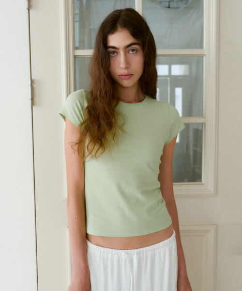 38COMEONCOMMON(38カモンコモン)の「Cap Sleeve Slim T-Shirts (Lime)(Tシャツ/カットソー・レディース・その他・FREE)」の1枚目の写真