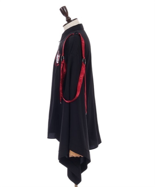 REZEN(リゼン)の「狐面刺繍和袖シャツ(シャツ/ブラウス・メンズ・ライトグレー/ブラック/ローズ・LARGE/MEDIUM)」の14枚目の写真