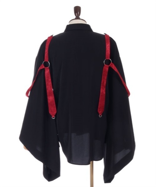REZEN(リゼン)の「狐面刺繍和袖シャツ(シャツ/ブラウス・メンズ・ライトグレー/ブラック/ローズ・LARGE/MEDIUM)」の15枚目の写真