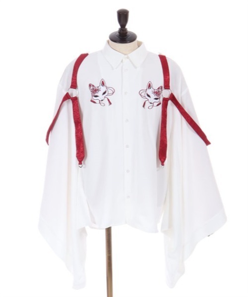 REZEN(リゼン)の「狐面刺繍和袖シャツ(シャツ/ブラウス・メンズ・ライトグレー/ブラック/ローズ・LARGE/MEDIUM)」の18枚目の写真
