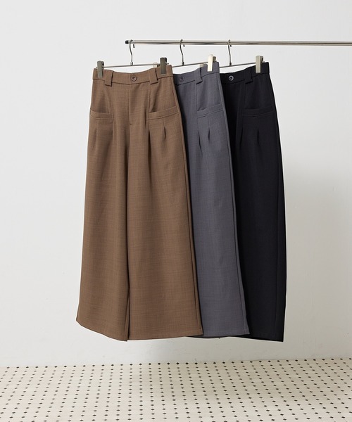 en CAnAF（エンカナフ）の「【きれいめに決まる】ツイルタックパンツ（その他パンツ・レディース・チャコールグレー/モカ/ブラック・M）」の20枚目の写真