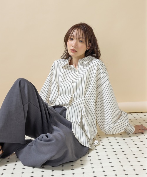 en CAnAF（エンカナフ）の「【きれいめに決まる】ツイルタックパンツ（その他パンツ・レディース・チャコールグレー/モカ/ブラック・M）」の5枚目の写真