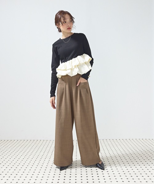 en CAnAF（エンカナフ）の「【きれいめに決まる】ツイルタックパンツ（その他パンツ・レディース・チャコールグレー/モカ/ブラック・M）」の14枚目の写真