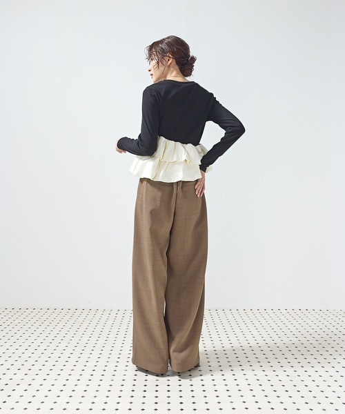 en CAnAF（エンカナフ）の「【きれいめに決まる】ツイルタックパンツ（その他パンツ・レディース・チャコールグレー/モカ/ブラック・M）」の16枚目の写真