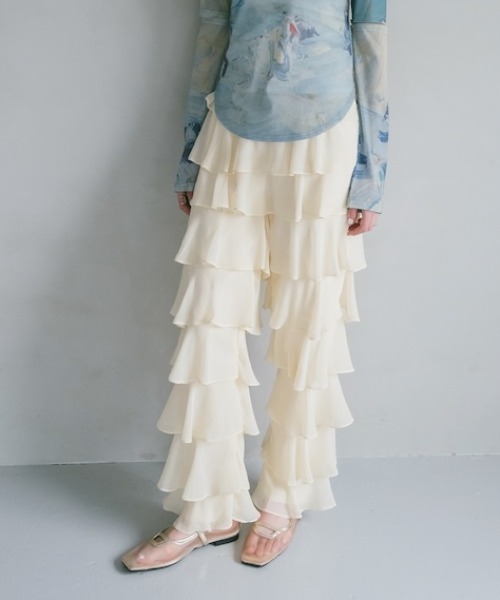 sahara(サハラ)の「Tiered Pants(その他パンツ・レディース・カーキ/ブラック/ブルー系その他/アイボリー・FREE)」の2枚目の写真