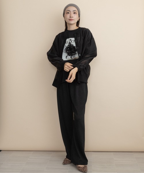 lodie（ロディ）の「フロントボタン　シアーシャツブルソン（シャツ/ブラウス・レディース・ブラック/ベージュ/チャコールグレー・FREE）」の13枚目の写真
