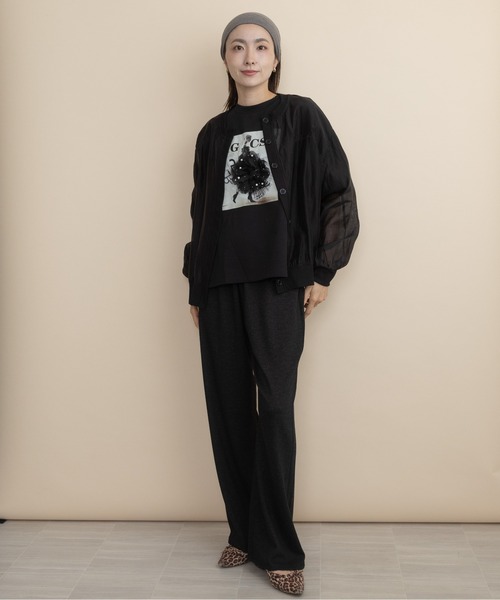 lodie（ロディ）の「フロントボタン　シアーシャツブルソン（シャツ/ブラウス・レディース・ブラック/ベージュ/チャコールグレー・FREE）」の4枚目の写真