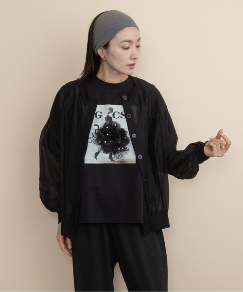 lodie（ロディ）の「フロントボタン　シアーシャツブルソン（シャツ/ブラウス・レディース・ブラック/ベージュ/チャコールグレー・FREE）」の12枚目の写真