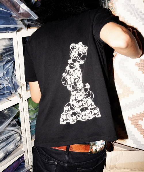ERSCO(イーアルエスコ)の「スカルファイルTシャツ_ブラック(Tシャツ/カットソー・レディース・その他・X-LARGE/MEDIUM/LARGE)」の6枚目の写真