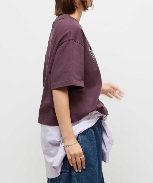 CONVERSE TOKYO(コンバーストウキョウ)の「EMBROIDERY ARCH LOGO SHORT T-SHIRT(Tシャツ/カットソー・レディース・チャコールグレー/グレー/ボルドー・FREE)」の12枚目の写真