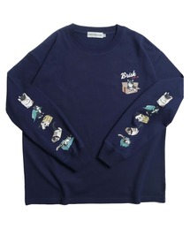 POWER TO THE PEOPLE（パワートゥーザピープル）の「袖プリントロンT　ネコ柄（Tシャツ/カットソー）」
