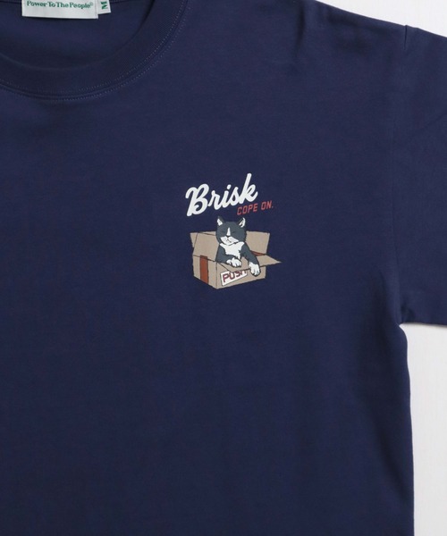 POWER TO THE PEOPLE（パワートゥーザピープル）の「袖プリントロンT　ネコ柄（Tシャツ/カットソー・メンズ・オフホワイト/ネイビー/ピンク・MEDIUM/LARGE/X-LARGE）」の15枚目の写真