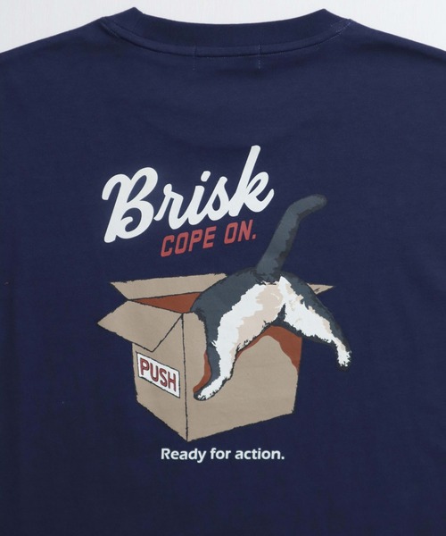 POWER TO THE PEOPLE（パワートゥーザピープル）の「袖プリントロンT　ネコ柄（Tシャツ/カットソー・メンズ・オフホワイト/ネイビー/ピンク・MEDIUM/LARGE/X-LARGE）」の16枚目の写真