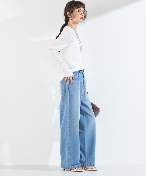 SHIPS Colors(シップス カラーズ)の「SHIPS Colors:〈手洗い可能〉シアー ドライタッチ インナー トップス(Tシャツ/カットソー・レディース・オフホワイト/ブラウン/ブラック・ONE SIZE)」の13枚目の写真