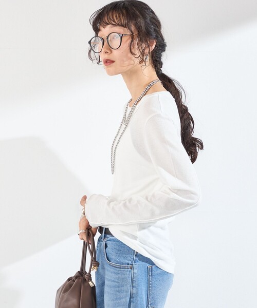 SHIPS Colors(シップス カラーズ)の「SHIPS Colors:〈手洗い可能〉シアー ドライタッチ インナー トップス(Tシャツ/カットソー・レディース・オフホワイト/ブラウン/ブラック・ONE SIZE)」の19枚目の写真