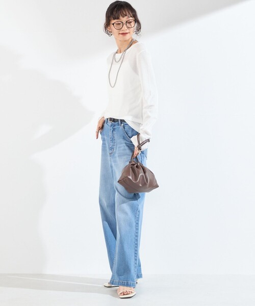 SHIPS Colors(シップス カラーズ)の「SHIPS Colors:〈手洗い可能〉シアー ドライタッチ インナー トップス(Tシャツ/カットソー・レディース・オフホワイト/ブラウン/ブラック・ONE SIZE)」の22枚目の写真