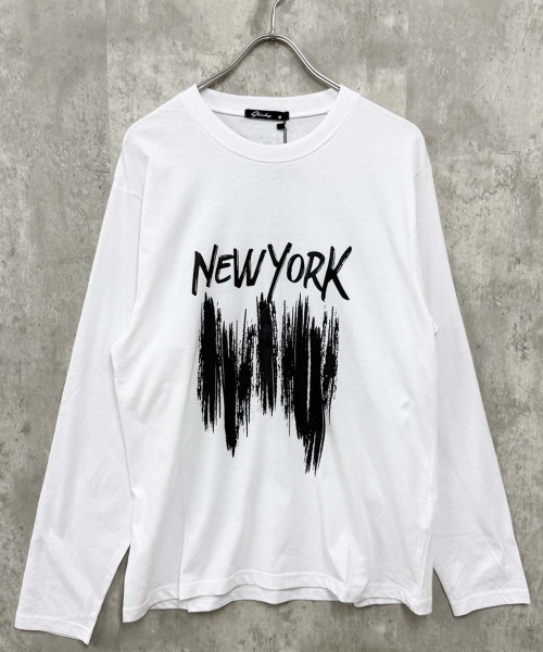 SHISKY(シスキー)の「プリントちょいBIGロンT(846-100)(Tシャツ/カットソー・メンズ・ホワイト系1/ネイビー/ブラック/オートミール/オフホワイト/チャコールグレー・XL/L/M)」の14枚目の写真