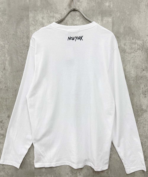 SHISKY(シスキー)の「プリントちょいBIGロンT(846-100)(Tシャツ/カットソー・メンズ・ホワイト系1/ネイビー/ブラック/オートミール/オフホワイト/チャコールグレー・XL/L/M)」の15枚目の写真