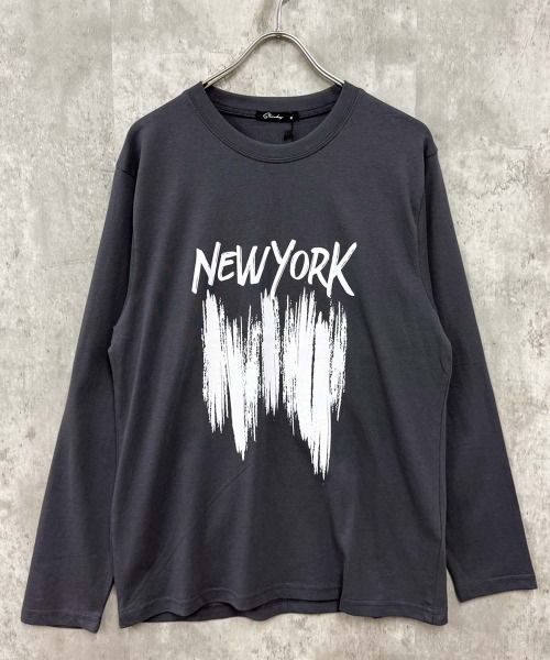 SHISKY(シスキー)の「プリントちょいBIGロンT(846-100)(Tシャツ/カットソー・メンズ・ホワイト系1/ネイビー/ブラック/オートミール/オフホワイト/チャコールグレー・XL/L/M)」の16枚目の写真