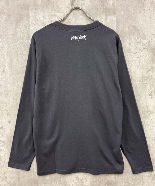 SHISKY(シスキー)の「プリントちょいBIGロンT(846-100)(Tシャツ/カットソー・メンズ・ホワイト系1/ネイビー/ブラック/オートミール/オフホワイト/チャコールグレー・XL/L/M)」の17枚目の写真