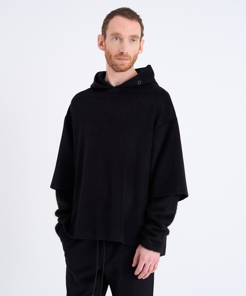 onegravity(ワングラビティ)の「onegravity / ビーバージャージー レイヤードフーディー(パーカー・メンズ・ブラック・MEDIUM/LARGE)」の4枚目の写真