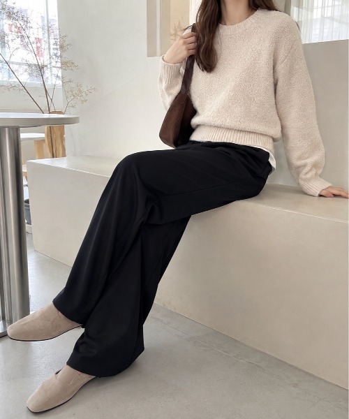 Mku Ekta(ムクエクタ)の「ワイドレッグスラックス(スラックス・レディース・ブラック/ダークグレー・L/M/S)」の5枚目の写真