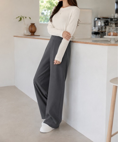 Mku Ekta(ムクエクタ)の「ワイドレッグスラックス(スラックス・レディース・ブラック/ダークグレー・L/M/S)」の20枚目の写真