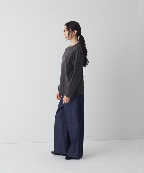 conges payes ADIEU TRISTESSE(コンジェ ペイエ アデュートリステス)の「《ナガノチサトさんコラボ》ロングスリーブTシャツ(Tシャツ/カットソー・レディース・オフホワイト/チャコールグレー/グレー・FREE)」の15枚目の写真