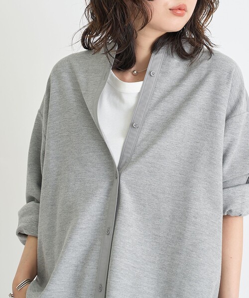 RONEL(ロネル)の「【RONEL】ワッフルドッキングシャツ(シャツ/ブラウス・レディース・グレー/ワインレッド/オフホワイト・FREE)」の2枚目の写真