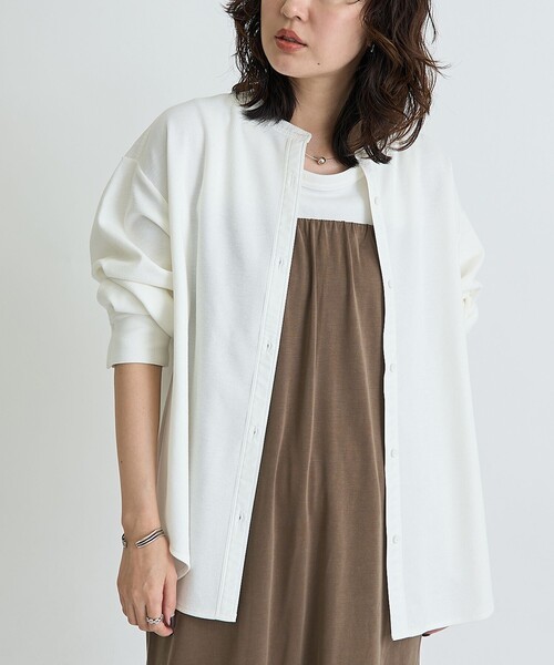 RONEL(ロネル)の「【RONEL】ワッフルドッキングシャツ(シャツ/ブラウス・レディース・グレー/ワインレッド/オフホワイト・FREE)」の1枚目の写真