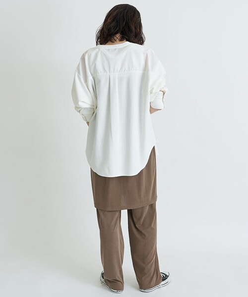 RONEL(ロネル)の「【RONEL】ワッフルドッキングシャツ(シャツ/ブラウス・レディース・グレー/ワインレッド/オフホワイト・FREE)」の5枚目の写真