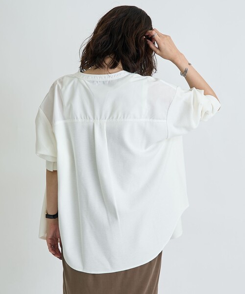RONEL(ロネル)の「【RONEL】ワッフルドッキングシャツ(シャツ/ブラウス・レディース・グレー/ワインレッド/オフホワイト・FREE)」の8枚目の写真