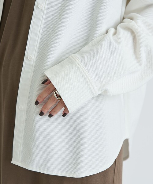 RONEL(ロネル)の「【RONEL】ワッフルドッキングシャツ(シャツ/ブラウス・レディース・グレー/ワインレッド/オフホワイト・FREE)」の10枚目の写真