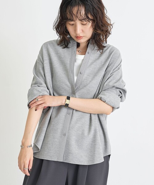 RONEL(ロネル)の「【RONEL】ワッフルドッキングシャツ(シャツ/ブラウス・レディース・グレー/ワインレッド/オフホワイト・FREE)」の14枚目の写真