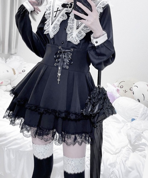 MA*RS(アメーバーマーズ)の「ベルト付きクロス刺繍ブラウス(シャツ/ブラウス・レディース・ブラック/ホワイト・FREE)」の3枚目の写真