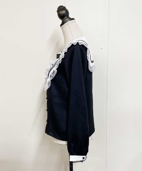 MA*RS(アメーバーマーズ)の「ベルト付きクロス刺繍ブラウス(シャツ/ブラウス・レディース・ブラック/ホワイト・FREE)」の10枚目の写真