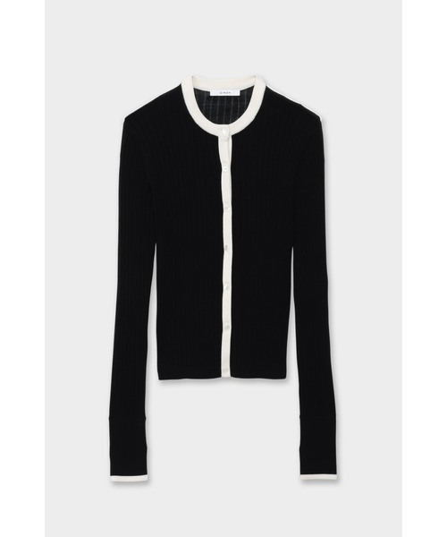 CINOH（チノ）の「SILK CARDIGAN（カーディガン/ボレロ・レディース・ブラック/グレー・36）」の3枚目の写真