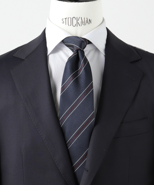 EDIFICE（エディフィス）の「Holliday & Brown(ホリデー & ブラウン) Spiral Stripe Tie（ネクタイ・メンズ・ブラック/ブラウン/ネイビー・FREE）」の3枚目の写真