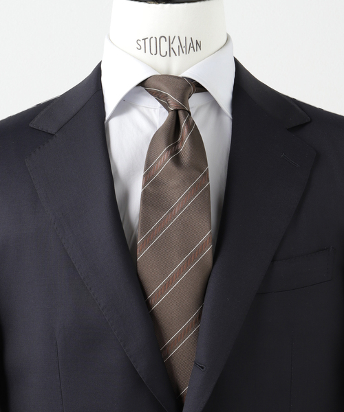 EDIFICE（エディフィス）の「Holliday & Brown(ホリデー & ブラウン) Spiral Stripe Tie（ネクタイ・メンズ・ブラック/ブラウン/ネイビー・FREE）」の2枚目の写真
