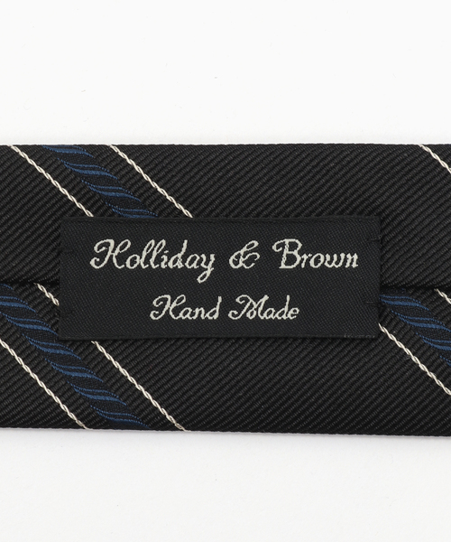 EDIFICE（エディフィス）の「Holliday & Brown(ホリデー & ブラウン) Spiral Stripe Tie（ネクタイ・メンズ・ブラック/ブラウン/ネイビー・FREE）」の7枚目の写真