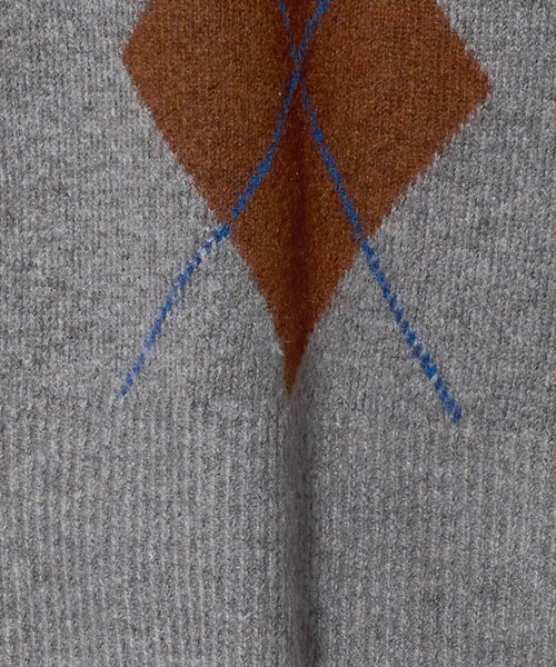 LOGAN knitting mills(ローガンニッティングミルズ)の「【別注】<LOGAN knitting mills>アーガイル カーディガン(カーディガン/ボレロ・レディース・ダークブラウン/グレー系・FREE)」の3枚目の写真
