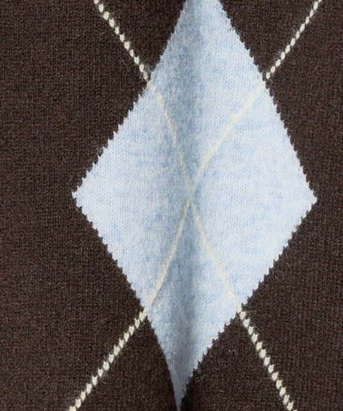 LOGAN knitting mills(ローガンニッティングミルズ)の「【別注】<LOGAN knitting mills>アーガイル カーディガン(カーディガン/ボレロ・レディース・ダークブラウン/グレー系・FREE)」の5枚目の写真