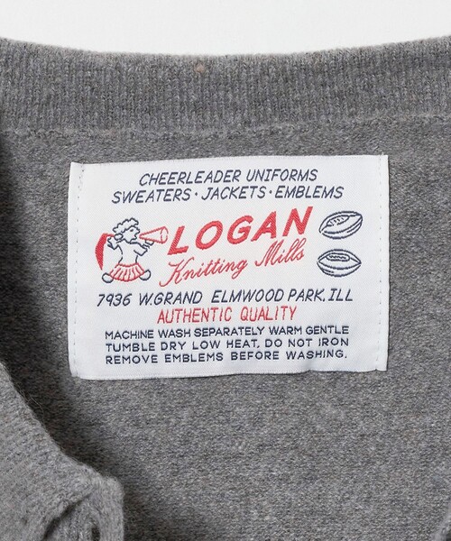 LOGAN knitting mills(ローガンニッティングミルズ)の「【別注】<LOGAN knitting mills>アーガイル カーディガン(カーディガン/ボレロ・レディース・ダークブラウン/グレー系・FREE)」の6枚目の写真