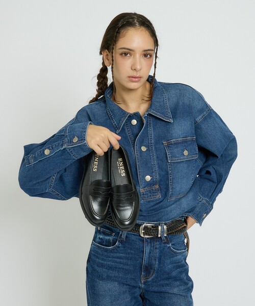 eness(エネス)の「【ENESS/エネス】カウレザー コインローファー/秋ローファー/革靴/シューズ【WEB限定】(ローファー・レディース・ブラック・35/36/37/38/39)」の2枚目の写真
